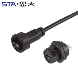 C型工业防水<span class=keywords><strong>usb</strong></span> <span class=keywords><strong>3.0</strong></span> 3.1面板安装电缆IP67螺纹防水<span class=keywords><strong>USB</strong></span>连接器