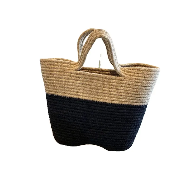 Voyage plage tissé sac à main tissé sac à bandoulière coton corde macramé sac sac de plage Crochet tricot sac à main pour femme fille