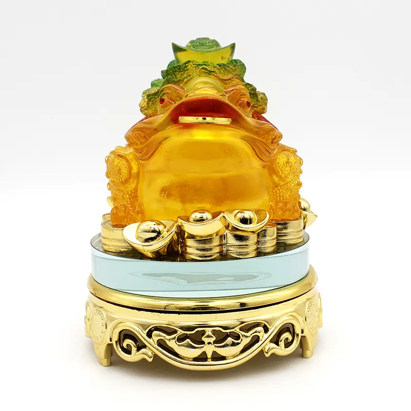 2022 Attract ImitationJade Wealth and Good Lucky Frog Feng Shui Money Frog Statue o Money Toad Statue