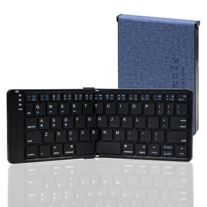 Teclado plegable dual ultra delgado Teclado dual Teclado de viaje de múltiples canales Bluetooth para iOS, Android, dispositivo Windows