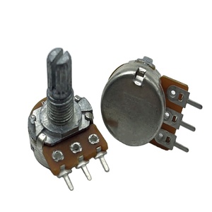 DB-16K 16mm eixo metálico várias gangues 250k10k 5k potenciômetros resistores variáveis detent opção direção potenciômetro