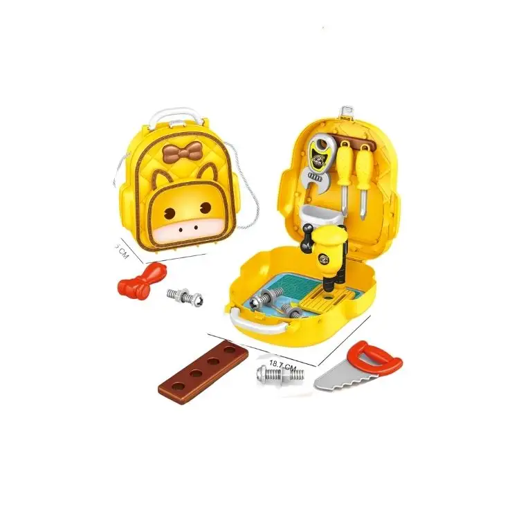 Scatola del kit di attrezzi per giocattoli per bambini, zaino per attrezzi per la riparazione di giocattoli per bambini