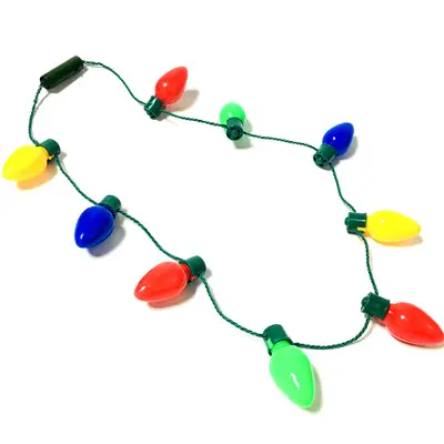 Fashion New Christmas Party Colorful Light LED Bulb Necklace for Children