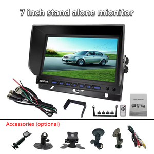 7 pulgadas portátil TFT LCD autobús camión TV Monitor Control remoto 24V Quad Universal pantalla dividida 4 canales RCA entradas cámara de respaldo - Product Image 3