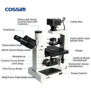 Barato invertida Trinocular microscopio biológico con microscopio Digital cámara para vivir de cultivo celular - Product Image 4