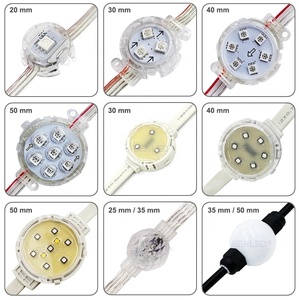 LED Pixel Light 30มม. DC12V แหล่งกำเนิดแสง Led สีเต็มรูปแบบสำหรับจอแสดงผล Led Pixel ป้ายไฟตกแต่งสวนสนุก