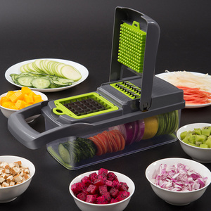 2021 yeni çok fonksiyonlu plastik dilimleme yükseltilmiş 7 bıçakları dilimleme manuel sebze kesici salata Maker patates soğan havuç kesici - Product Image 2