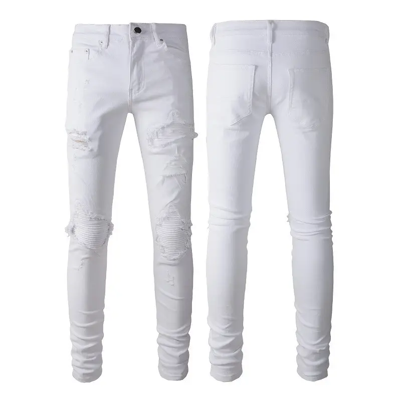 2023 coton turquie stretch porter coupe régulière oem en vrac luxe dommages de mujer nouveau blanc hommes designer jeans pour hommes 2023