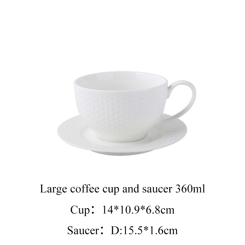 Large coffee cup and saucer 360ml