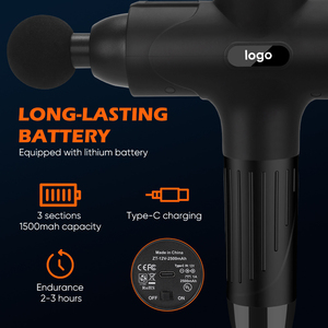 Usb טעינה אקדח fascial רקמת הקשה רקמות 7 רמות עבור הקלה כאב מסך מגע עיסוי עם 10 ראשי עיסוי
