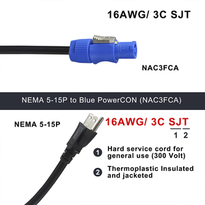 Avionics Display Lead 1.5Mm LED Power Avionics Display <strong>400V</strong> 16A <strong>Cable</strong> Poder 5-15P a Iec Sleeve Black Us Power Cord 3 Prong - Product Image 2
