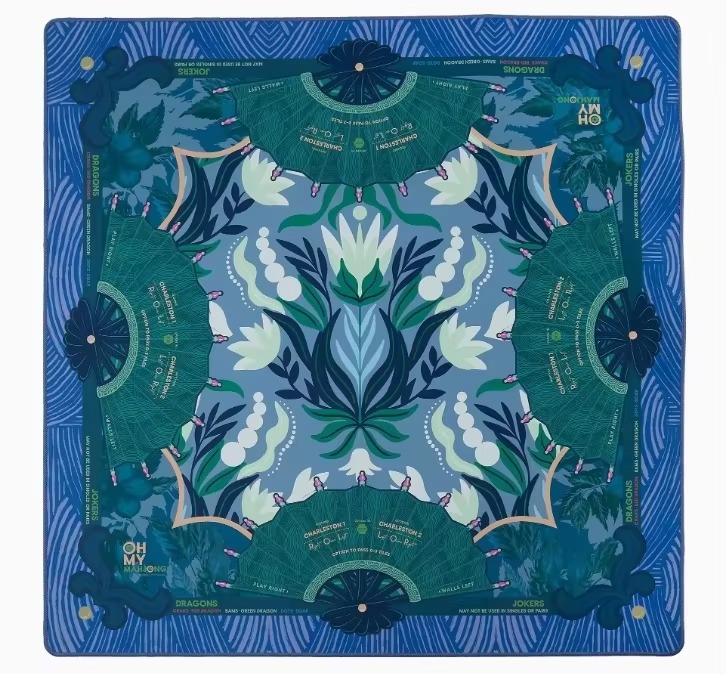 Tapis de Mahjong de luxe, multicolore et coloré