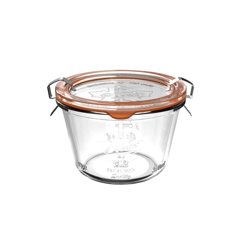 350ml--Couvercle en verre-Orange