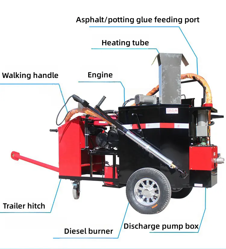 מכונת מילוי סדקים למדרכה מחיר יצרן מכונת איטום כבישים לתיקון אספלט