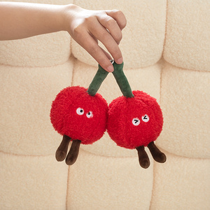 Custom Plush Pillow Big Eyes Embroidery <strong>Cherry</strong> Pillow Soft Fruit Plush Toy - Product Image 2