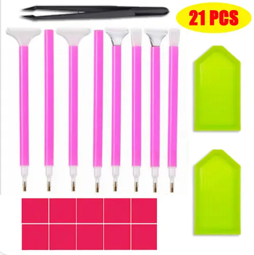 5D Diamond Painting Point Drill Pen pinzette Plate Glue Tools kit strumenti per pittura diamante fai da te Set di accessori