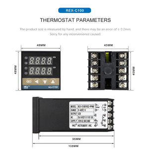 REX-C100 Intelligent PID <strong>Temperature</strong> <strong>Controller</strong> 220V Type <strong>K</strong> or Multiple Input Relay or SSR <strong>Output</strong> Digital Display Thermostats - Product Image 2