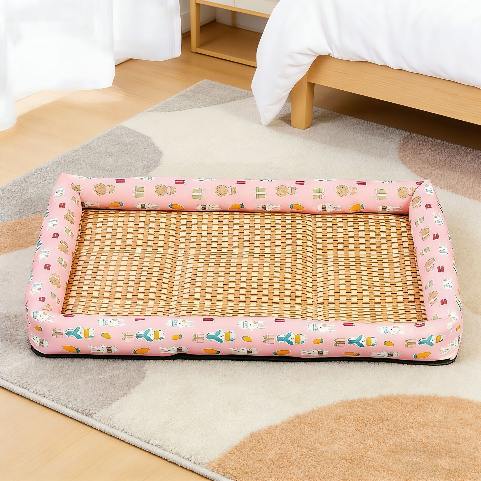 Oxford cloth pink rabbit mat nest
