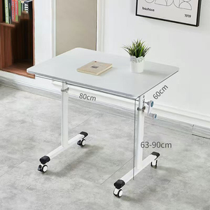 Manual Control Desk Height Adjustable Laptop <strong>Table</strong> With Wheels Mobile Standing Desk <strong>Rolling</strong> <strong>Computer</strong> Cart Heavy Duty Tray <strong>Table</strong> - Product Image 4