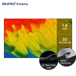 Cinema-Level Wupro Pantalla de proyección de cristal gris PET suave de 100 pulgadas 4K UHD Efecto 3D Pantalla de proyector de marco fijo para cine en casa - Product Image 1