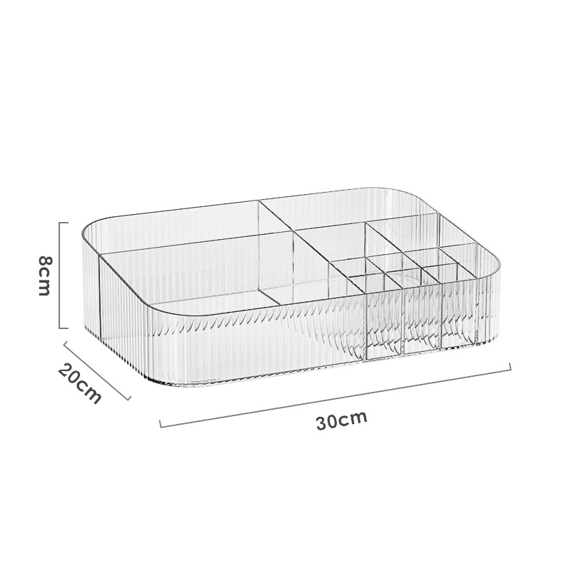 Transparent desktop cosmetic organizer