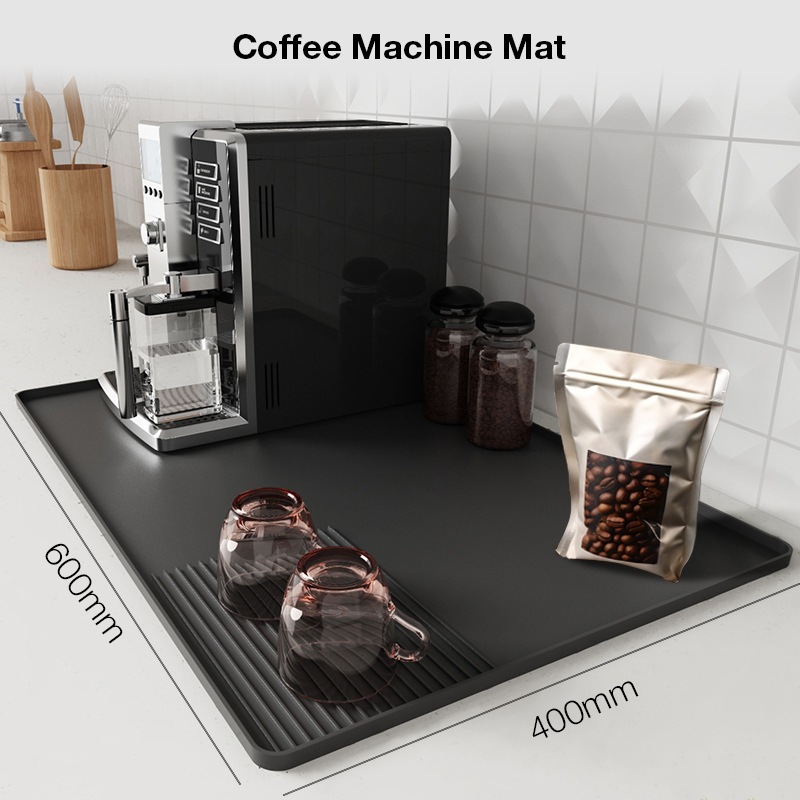 black coffee machine mat