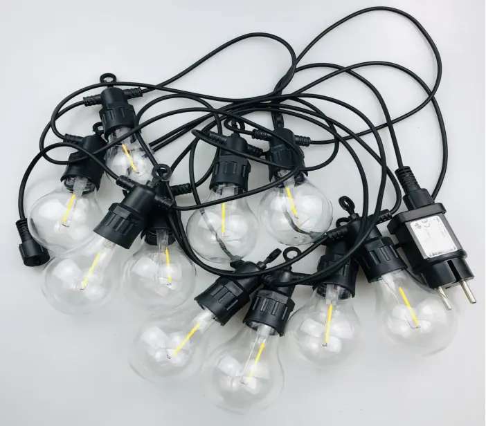 Adaptador de lâmpada com filamento a60, 24v, 6w, luz regulável, 10m, 20 lâmpadas, fio líder, 1.5m, uso ao ar livre