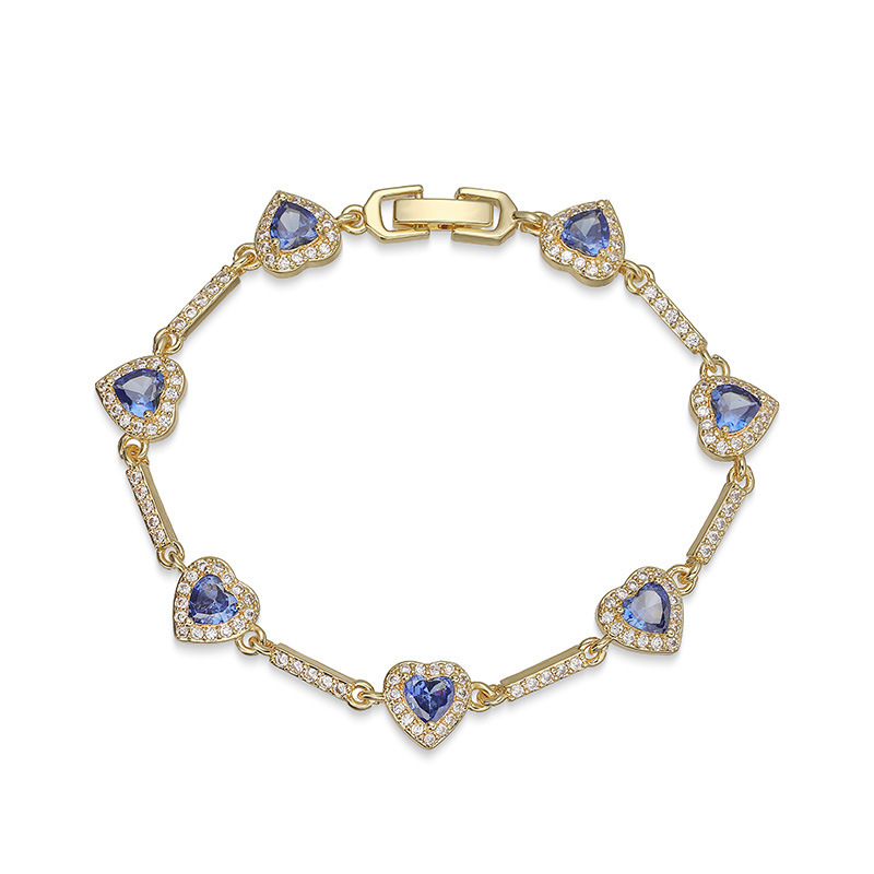 Bracciale con diamanti blu dorati