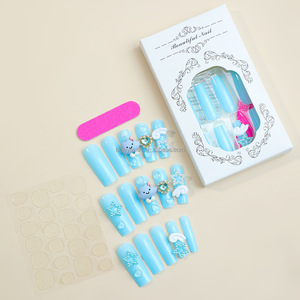 Giyilebilir su borusu tarzı sevimli küçük bulut şeklinde yapay tırnaklar dekore üç boyutlu yıldız noktalı Rhinestones - Product Image 4