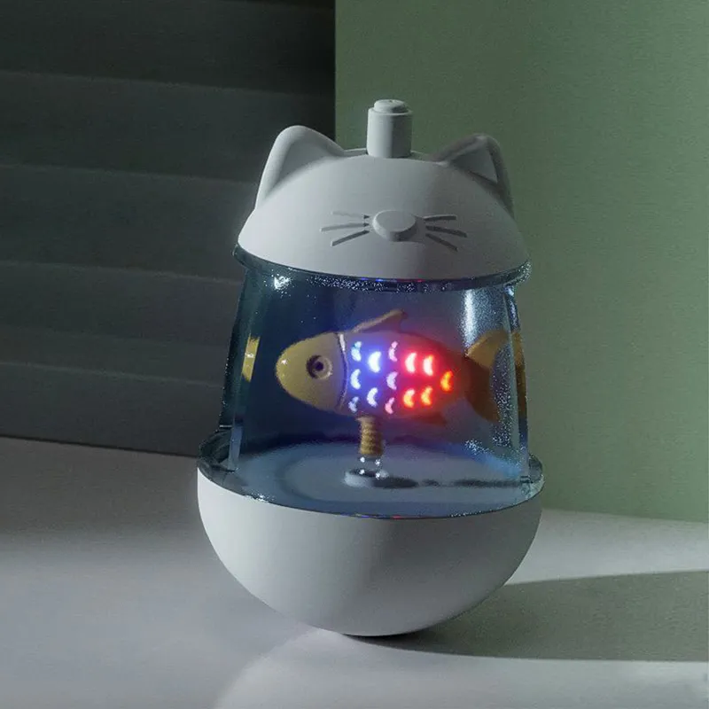 Luz LED Ping-Pang Ball Feather Cat Ear Shaped Tumbler Toy