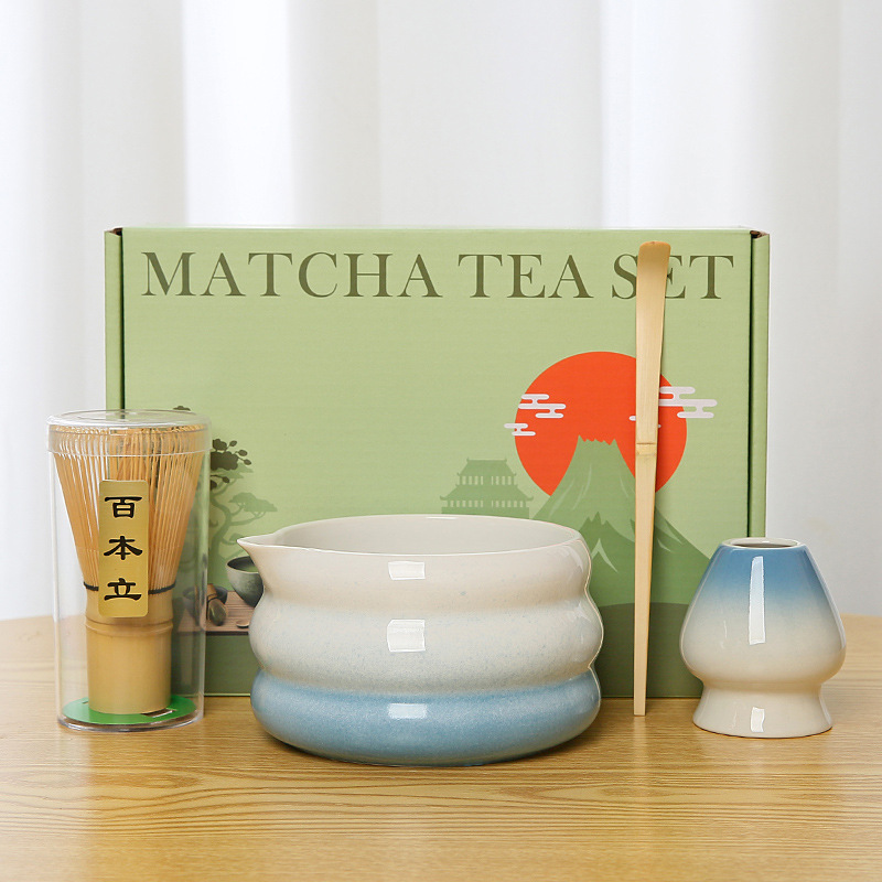 Caja de color de cuatro piezas de tazón de caca azul degradado (Sol Naciente)