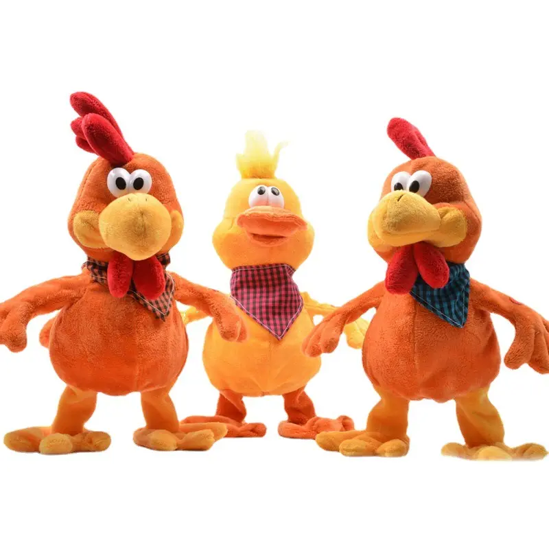 Giocattoli di peluche creativi elettrici di fabbrica all'ingrosso crazy chicken duck frog con sing and dance bambola di peluche ripiena