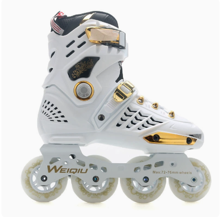 Patins en or blanc avec roues en or blanc