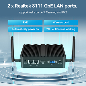 HLY Fanless industriale Mini PC Intel Core i3 i5 Celeron J4125 2 Gbe LAN 2 RS232 Win10 Linux supporto 4G LTE WIFI 64GB uso DDR4 - Product Image 6