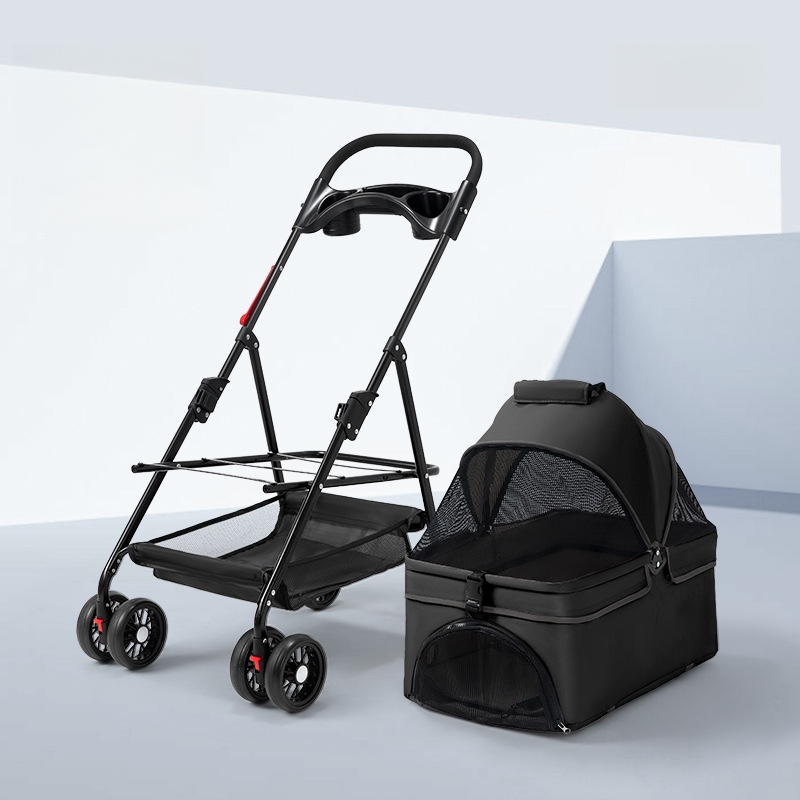 สีดำ (พับสองมือ + carrycot ถอดออกได้)