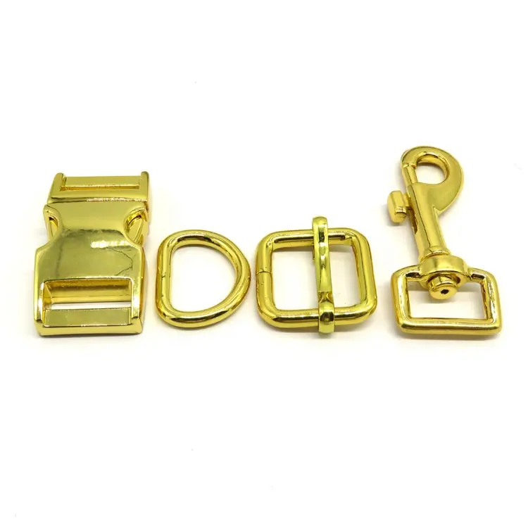 Custom Made Rainbow Metal Hardware Accessories D Rings Side Release Buckles Snap Hooks Dog Clips