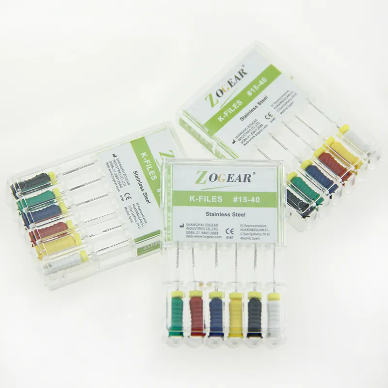 Zogee-limas dentales niti y acero inoxidable k, endodoncia