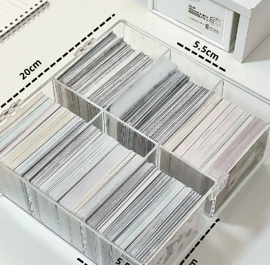 Increase the size of the six compartment card storage box