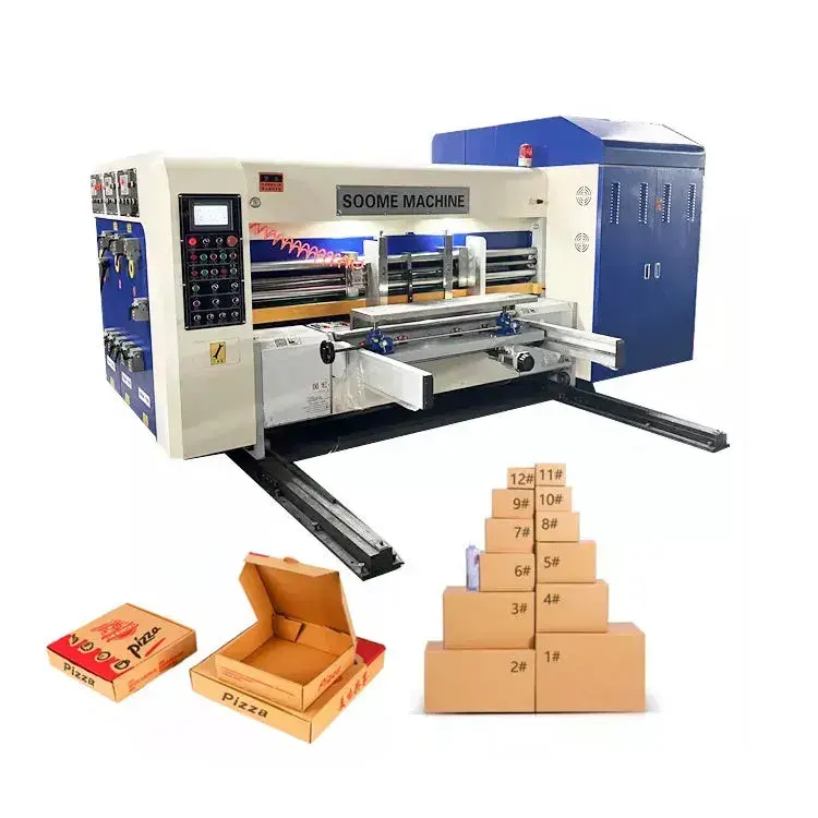 Preço Baixo Venda Caixa Automática Embalagem De Papelão Ondulado Rotary Die Cutting Machine Impressão Flexográfica Pizza Box Machine