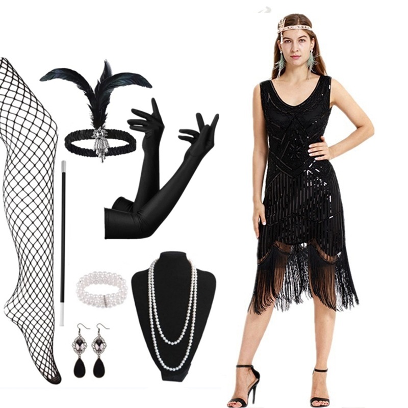 Abito nero+set sette pezzi