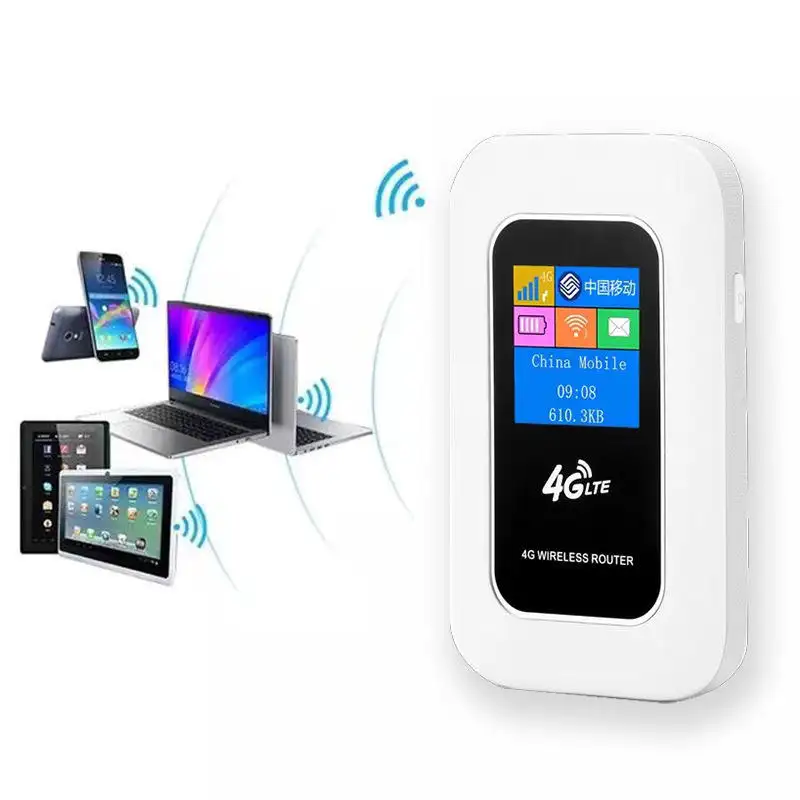 OEM 4G WiFi yönlendirici cep WiFi 150M LTE 4G yönlendirici Hotspot WiFi ekran ve 2100mAh pil