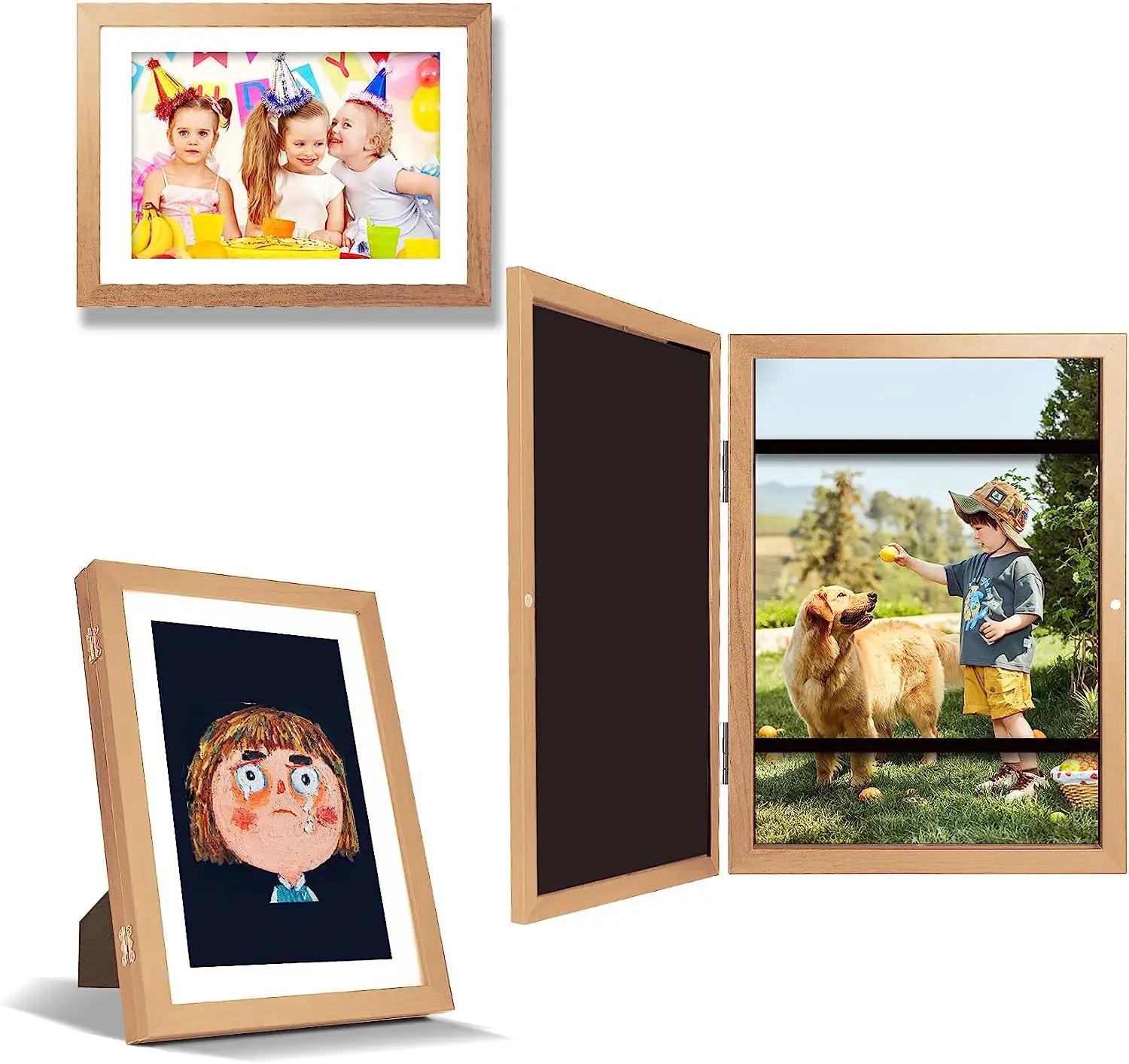ילדי אמנות מסגרות מול פתיחת לילדים יצירות אמנות מסגרות תמונה משתנות תצוגה מחזיק 50 Pcs עבור 3D תמונה