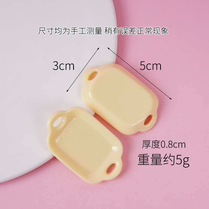 Petite assiette à poisson à deux oreilles jaune clair de 5 cm