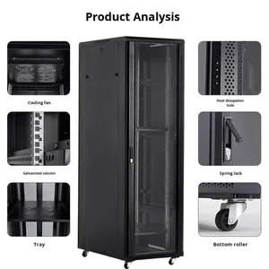 19インチ36U/37U/38Uデータセンターラック12U/20U/42UキャビネットOEM/ODMフロアスタンディングネットワークサーバーラック600*600*1800mm - Product Image 1