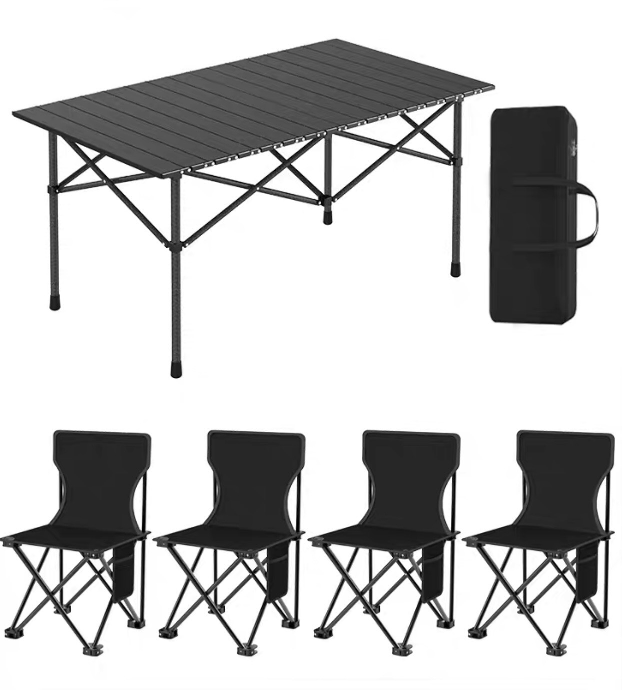 Black rectangular table (95 * 55 * 50)+4 chairs