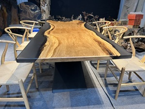 Tự Nhiên Saman Gỗ Rắn Với Trong Suốt Nhựa Epoxy Bảng Top Với Ghế Ăn Từ Việt Nam Với Nhà Máy Giá Rất Rẻ - Product Image 6