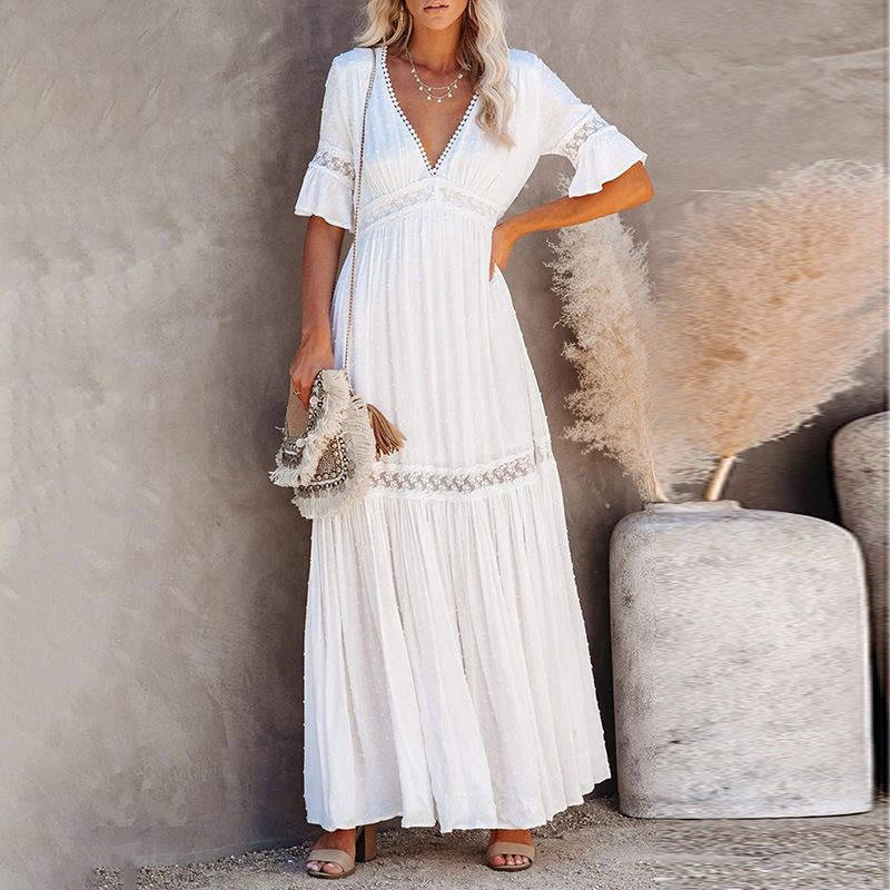 White chiffon wedding dress