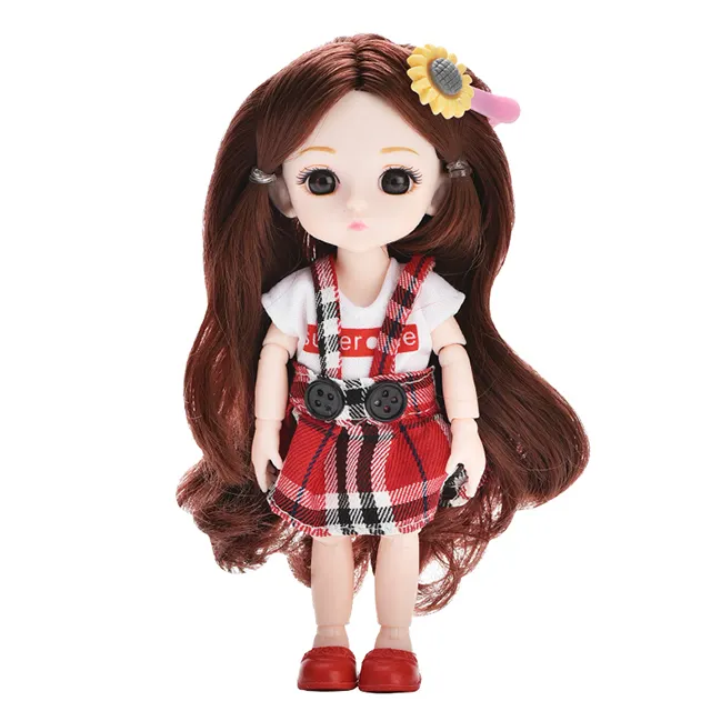 6 pouces 13 Articulé mobile Vinyle Poupées Jouets Belle Poupée Princesse Mode Cadeau Décor 16cm Bjd Poupée Fille