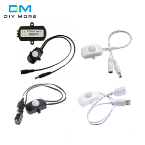 DC 5v-24v 5A USB PIR红外运动检测器传感器，用于发光二极管灯带智能感应开关黑白 - Product Image 1