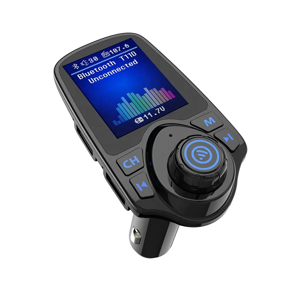 AGETUNR T11D 2023 adattatore per auto BT V5.0 modulatore per auto trasmettitore Fm Bluetooth con lettore Mp3 per auto Audio Aux per disco USB/scheda SD